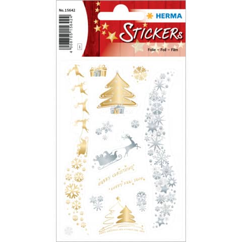 HERMA 15642 Weihnachtssticker Weihnachtszauber, 14 Stück