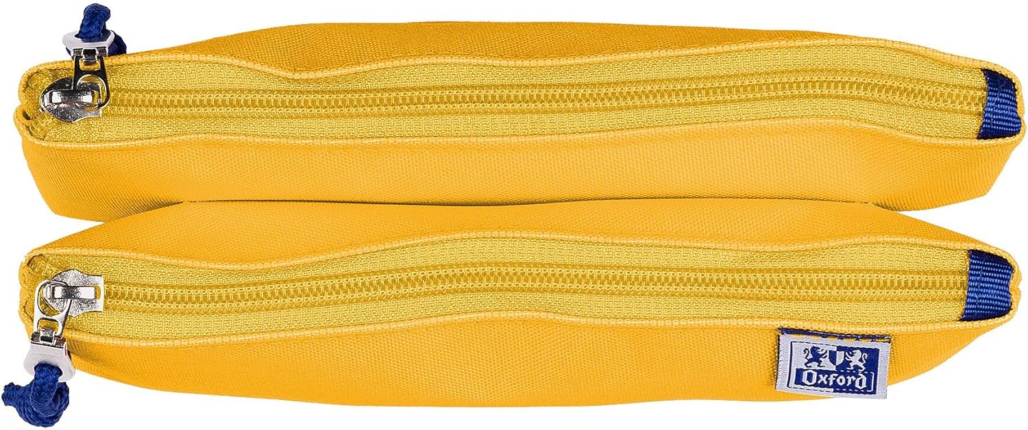 Oxford Federmäppchen mit Doppel-Fach, 2 Taschen, gelb
