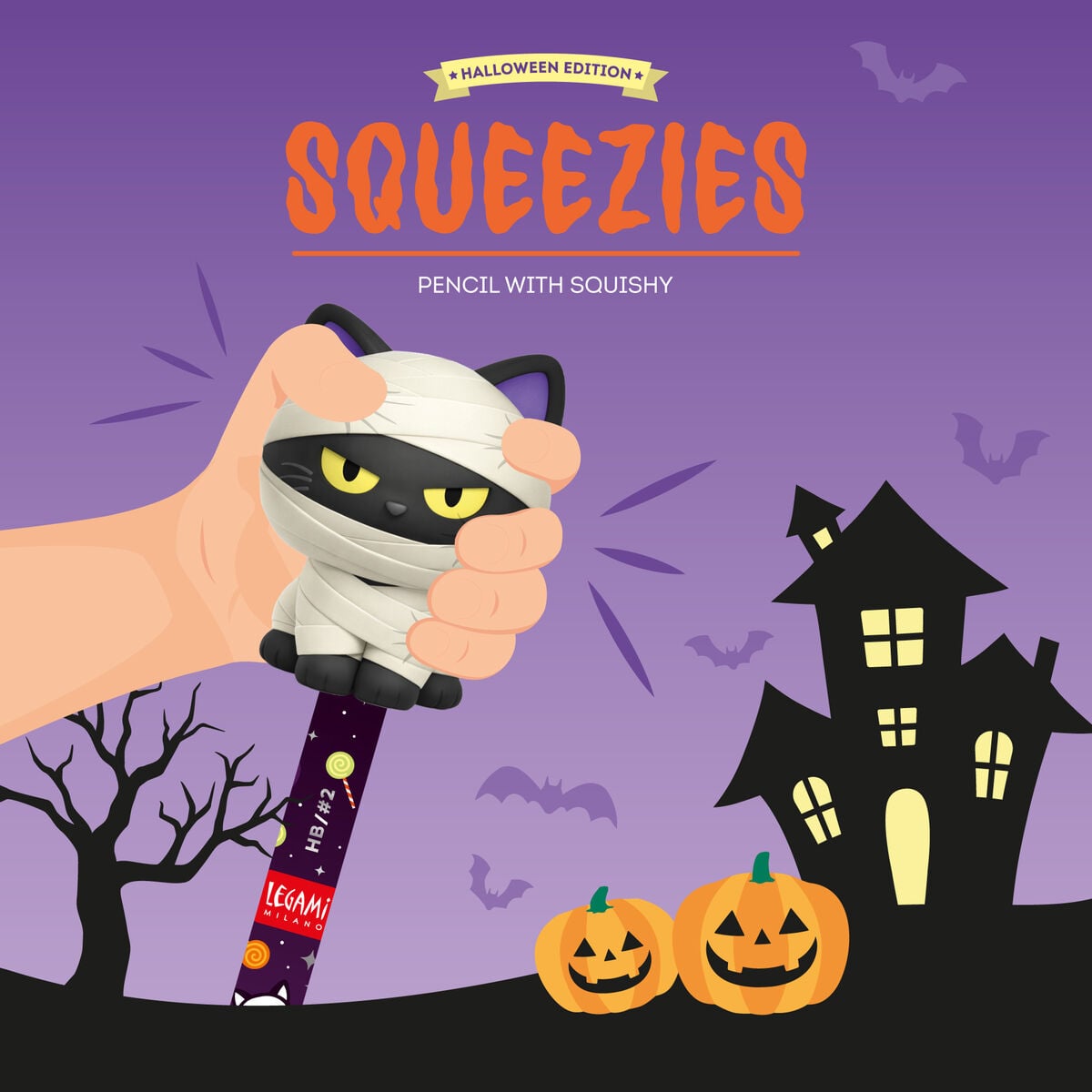 Legami Anti-Stress-Bleistift Mummy Cat - Nine Lives Later - Squeezies