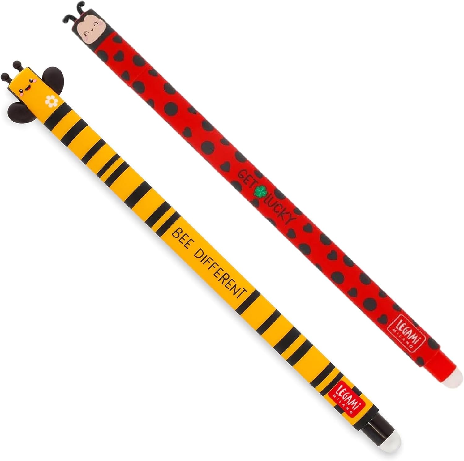 Legami 2er-Set radierbarer Gelstift - Biene & Marienkäfer