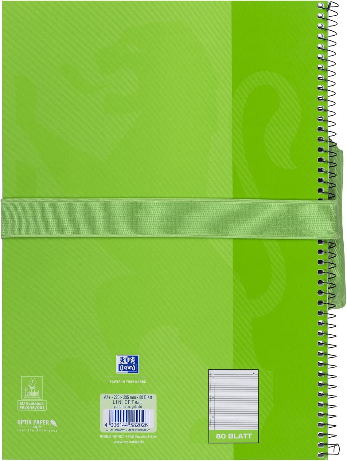 Oxford Federmäppchen mit Doppel-Fach, 2 Taschen, neongrün