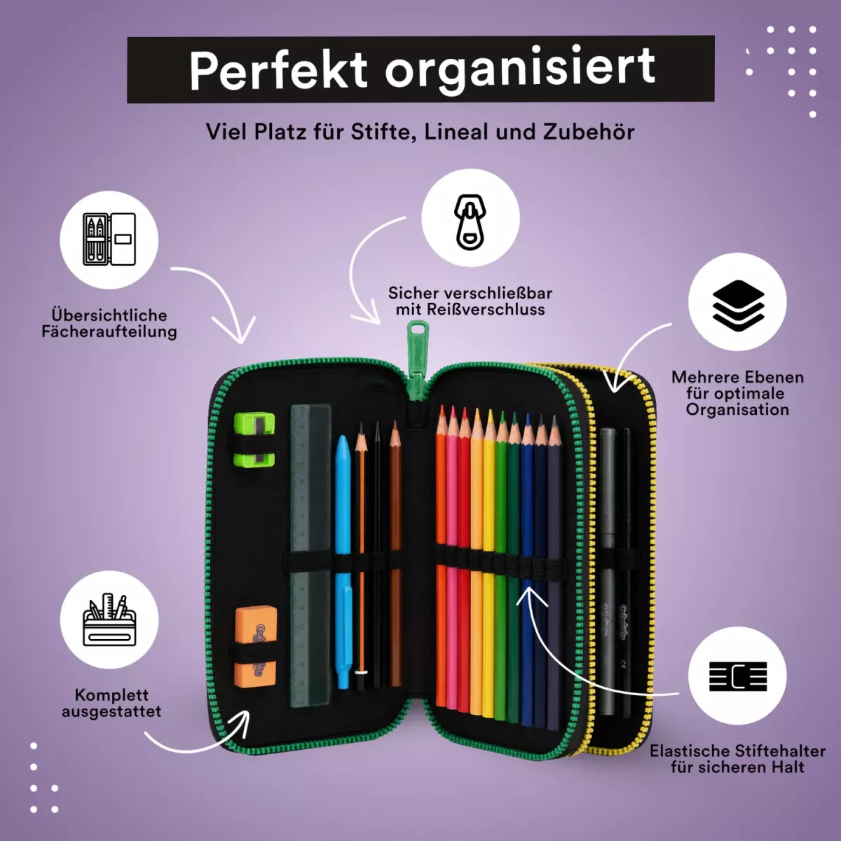 Coolpack JUMPER 2 gefülltes Etui Hello Kitty Graffiti – 2 Fächer, 35-teilig