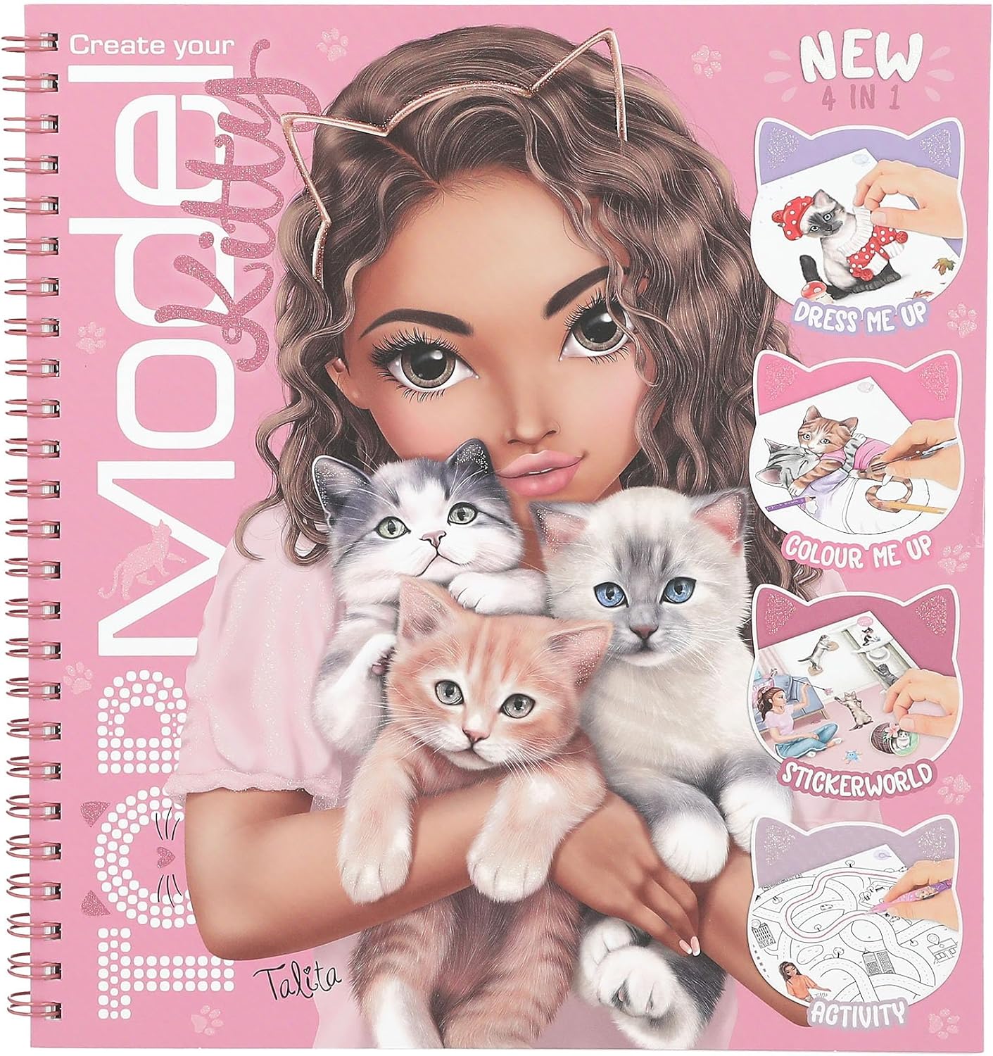 TOPModel 13038 Create your Kitty Malbuch, 47 Seiten, inkl. 5 Stickerbögen