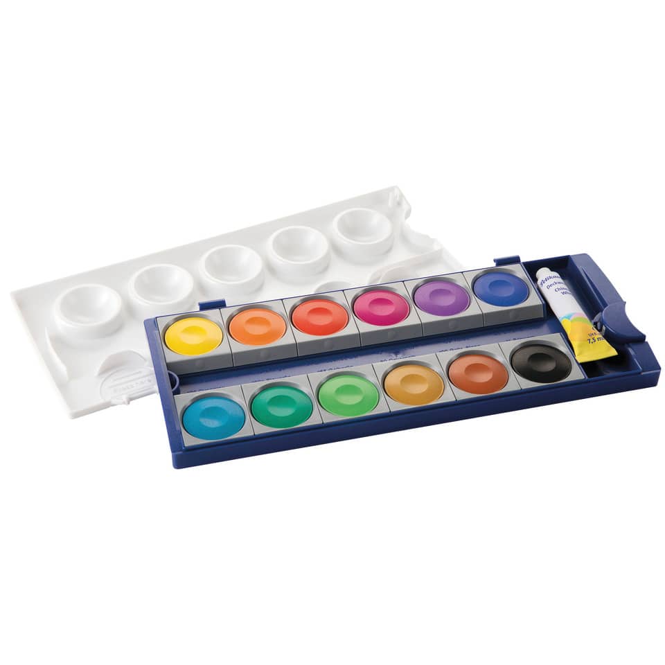 Pelikan Deckfarbkasten, 12 Farben, blau