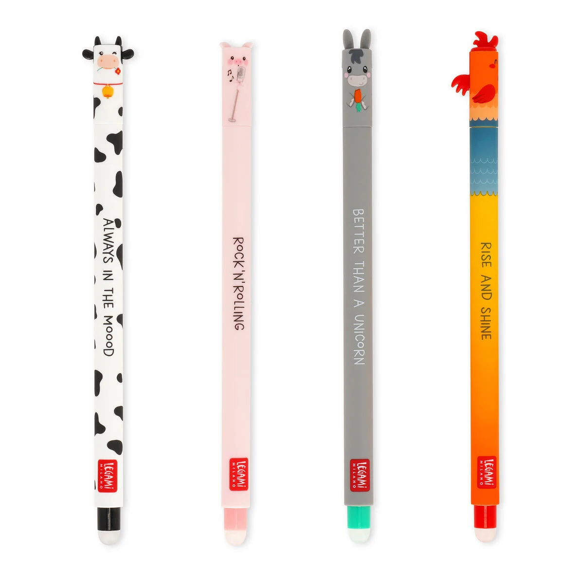 Legami Set mit 4 löschbaren Gelstiften - Farm sweet farm