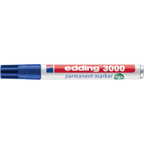 edding Permanentmarker 3000, Rundspitze, nachfüllbar, 1,5-3mm, blau
