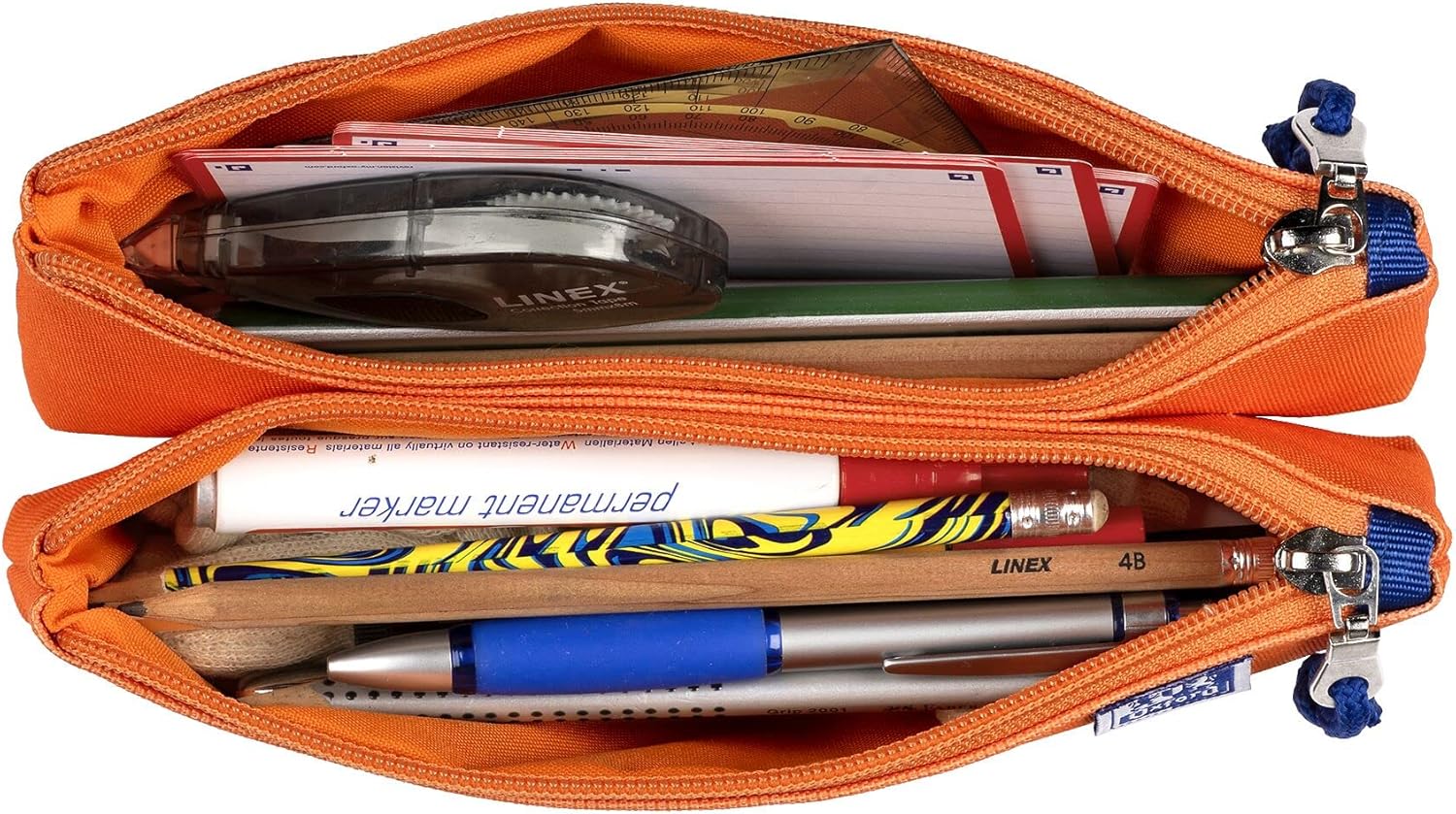 Oxford Federmäppchen mit Doppel-Fach, 2 Taschen, orange