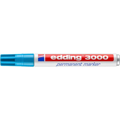 edding Permanentmarker 3000, Rundspitze, nachfüllbar, 1,5-3mm, hellblau