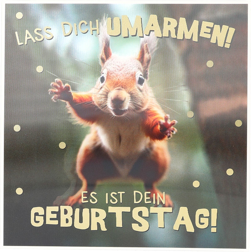 3D Musikkarte quadratisch - 013 - "Lass dich umarmen! Es ist dein Geburtstag!"