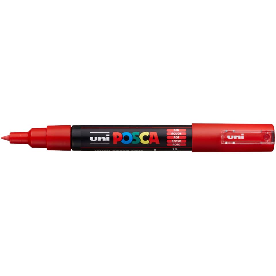 Uni-Posca Acrylstift PC-1MC, Pigmentmarker, Rundspitze, 0.70 mm - Rot