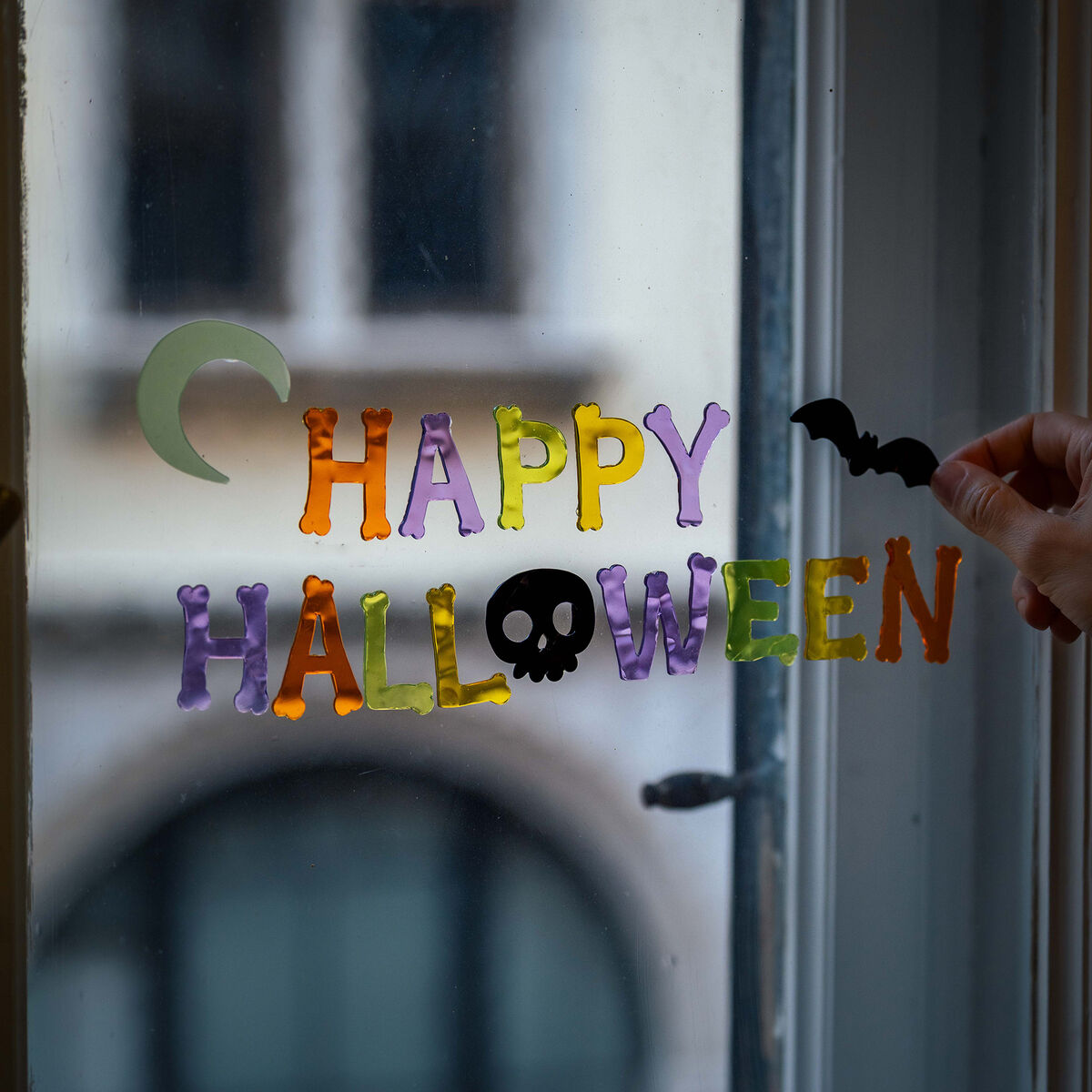 Legami Set mit 29 Gel-Fensteraufklebern - Windo-Glow - Happy Halloween & Spinnennetz