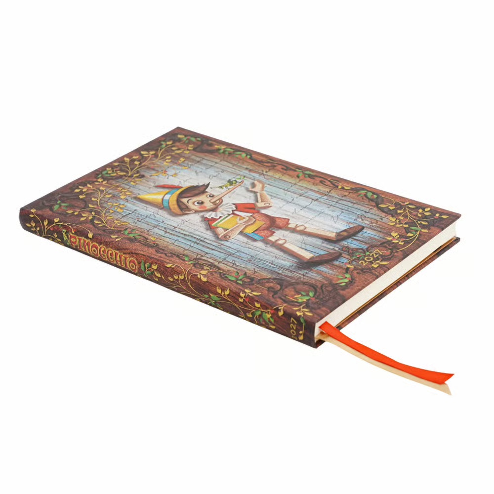Paperblanks 2027 Carlo Collodi, Pinocchio Hardcover Maxi Horizontal 12-Monatskalender