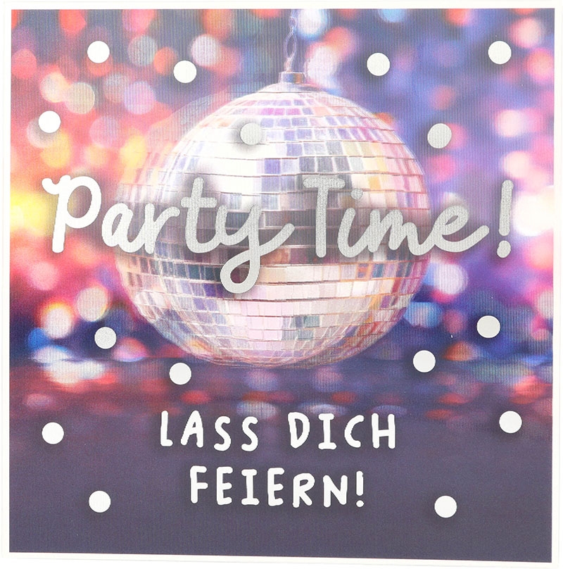 3D Musikkarte quadratisch - 047 - "Party Time! Lass dich feiern!"