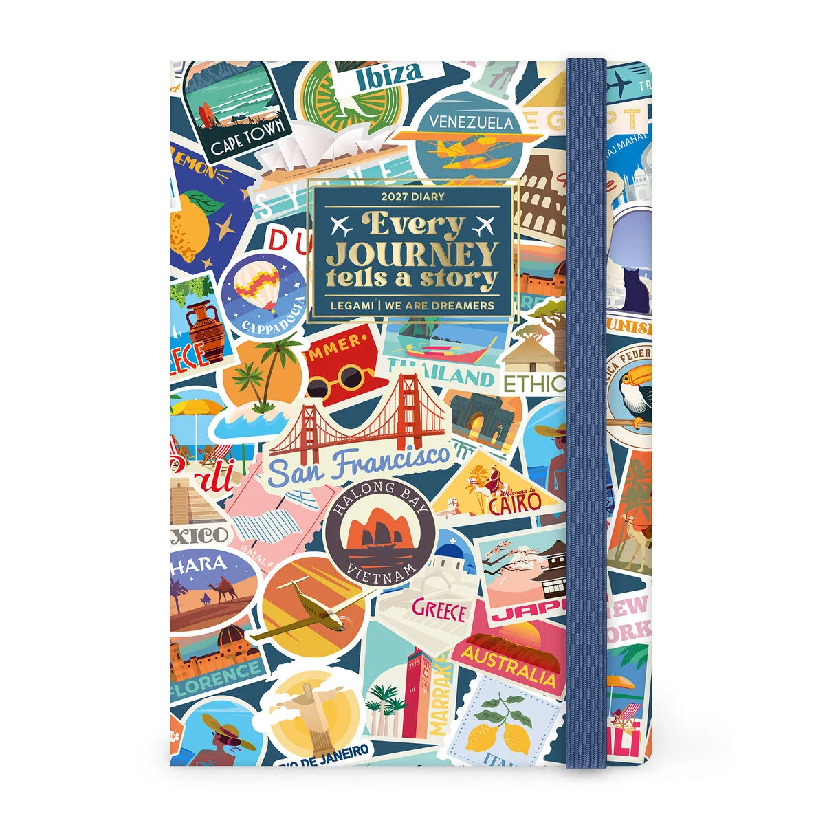 Legami 12-Month Weekly Photo Diary Medium „Travel Stickers“ – 2027