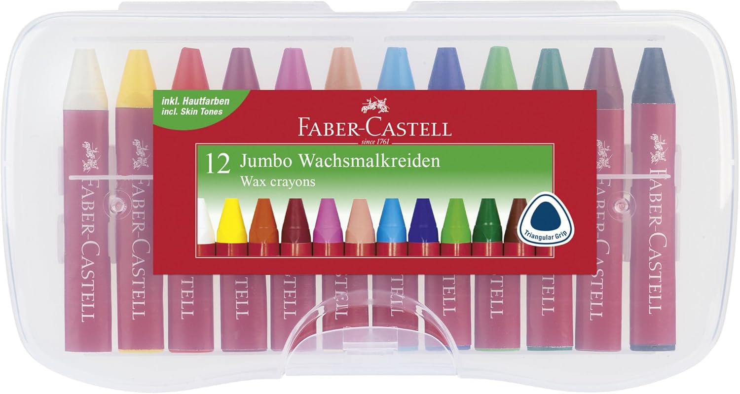 Faber-Castell Wachsmalkreiden, Wachsmalstifte Jumbo, 12er-Box