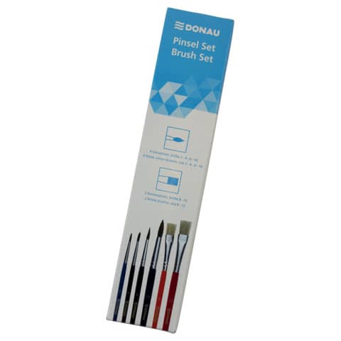 DONAU Haarpinselset, 6 Stück, sortiert