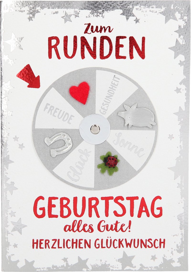 Elegance Klappkarten 027 - Zum runden Geburtstag alles Gute...