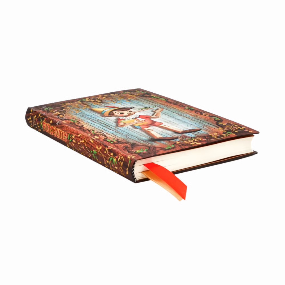 Paperblanks 2027 Carlo Collodi, Pinocchio Softcover Mini Horizontal 12-Monatskalender
