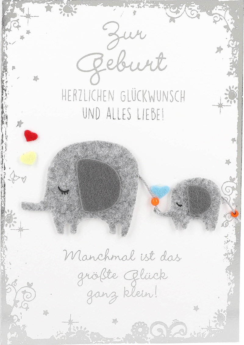 Elegance Klappkarten 048 - Zur Geburt Herzlichen Glückwunsch... Elegance Klappkarten 048 - Zur Geburt Herzlichen Glückwunsch...