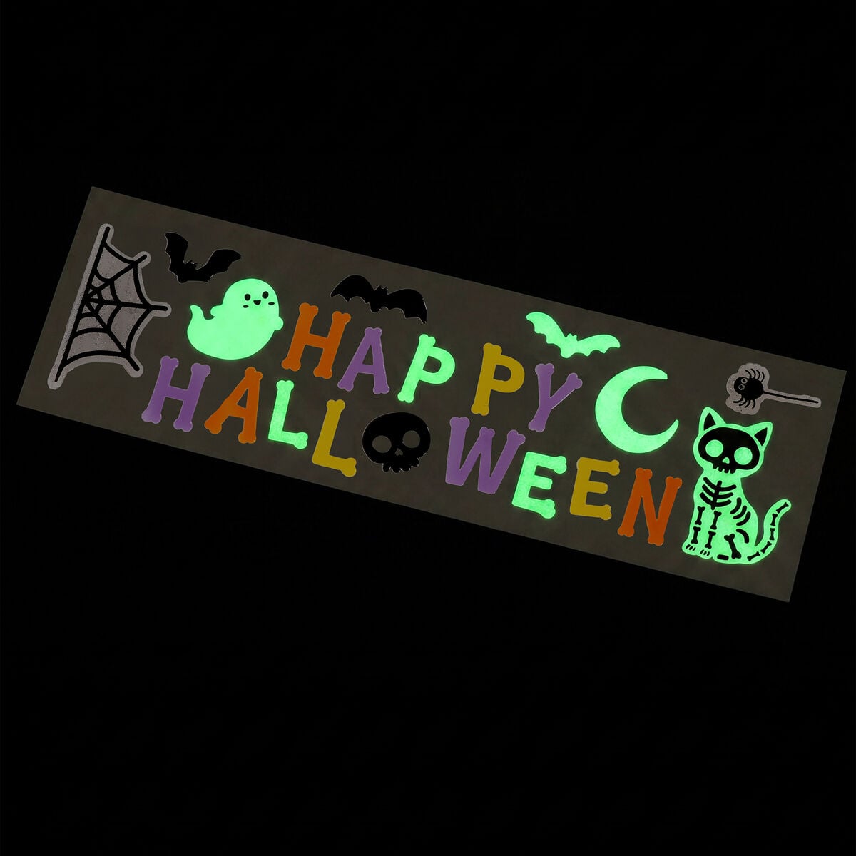 Legami Set mit 29 Gel-Fensteraufklebern - Windo-Glow - Happy Halloween & Spinnennetz