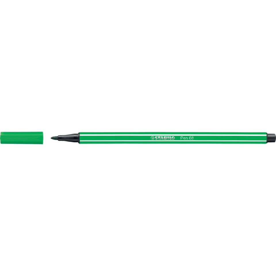 STABILO Filzstift Fasermaler Pen 68,  1mm, 68/36, Farbe: smaragdgrün