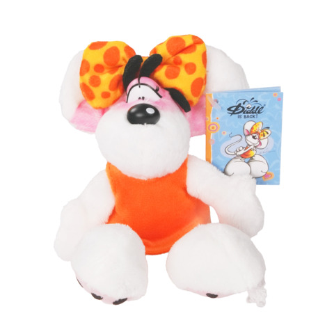 Diddl Schlüsselanhänger Diddlina mit Kleid, 15 cm, Plüsch, orange