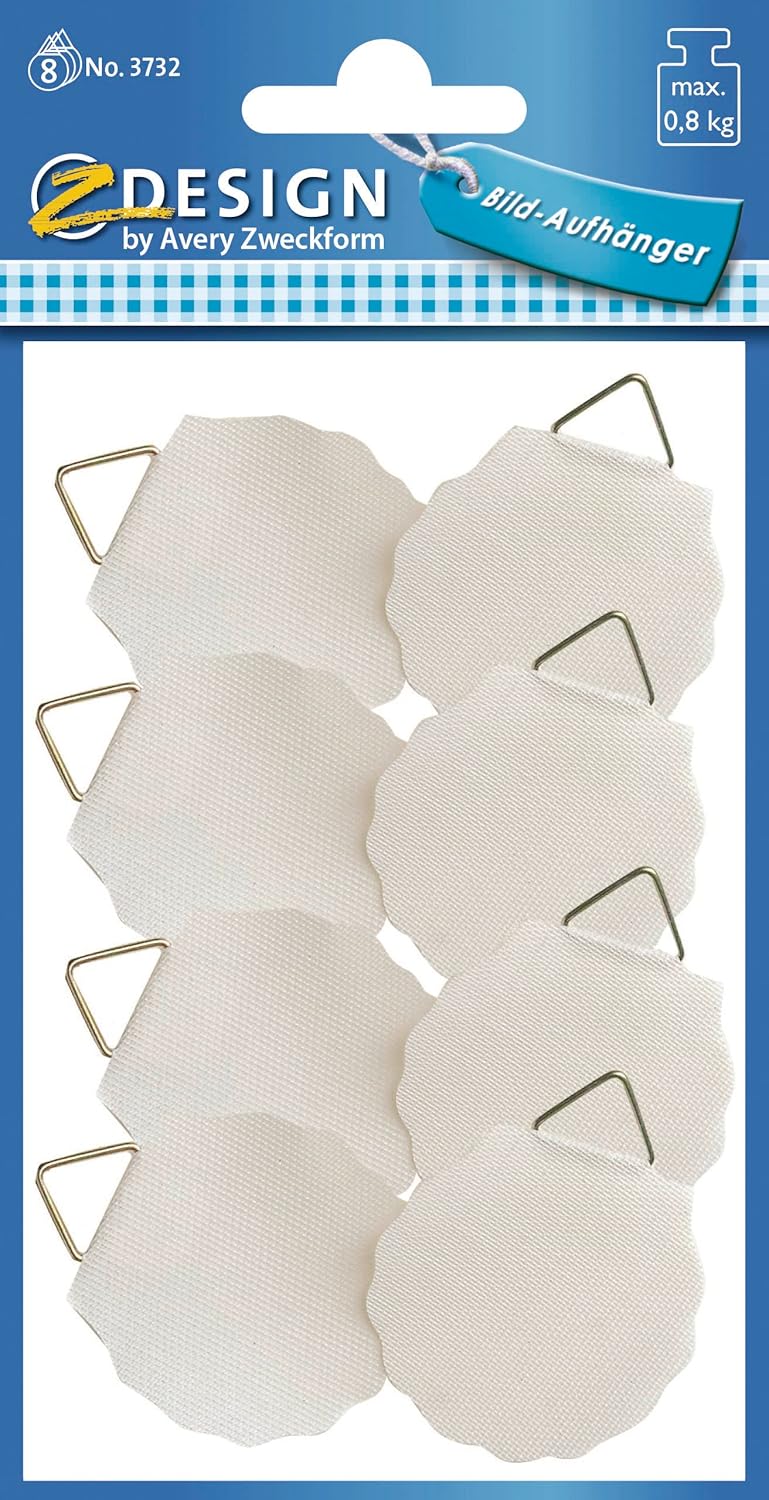 Avery Zweckform 3732 Bildaufhänger zum Kleben, 8 Aufkleber, ø 35 mm, selbstklebend Kopie