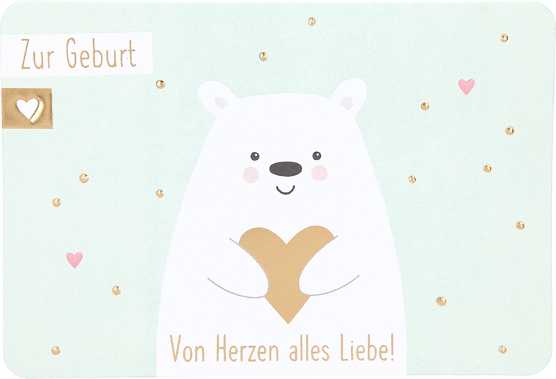 Kunterbunt Klappkarte 007 - Zur Geburt von Herzen alles Liebe! Kunterbunt Klappkarte 007 - Zur Geburt von Herzen alles Liebe!