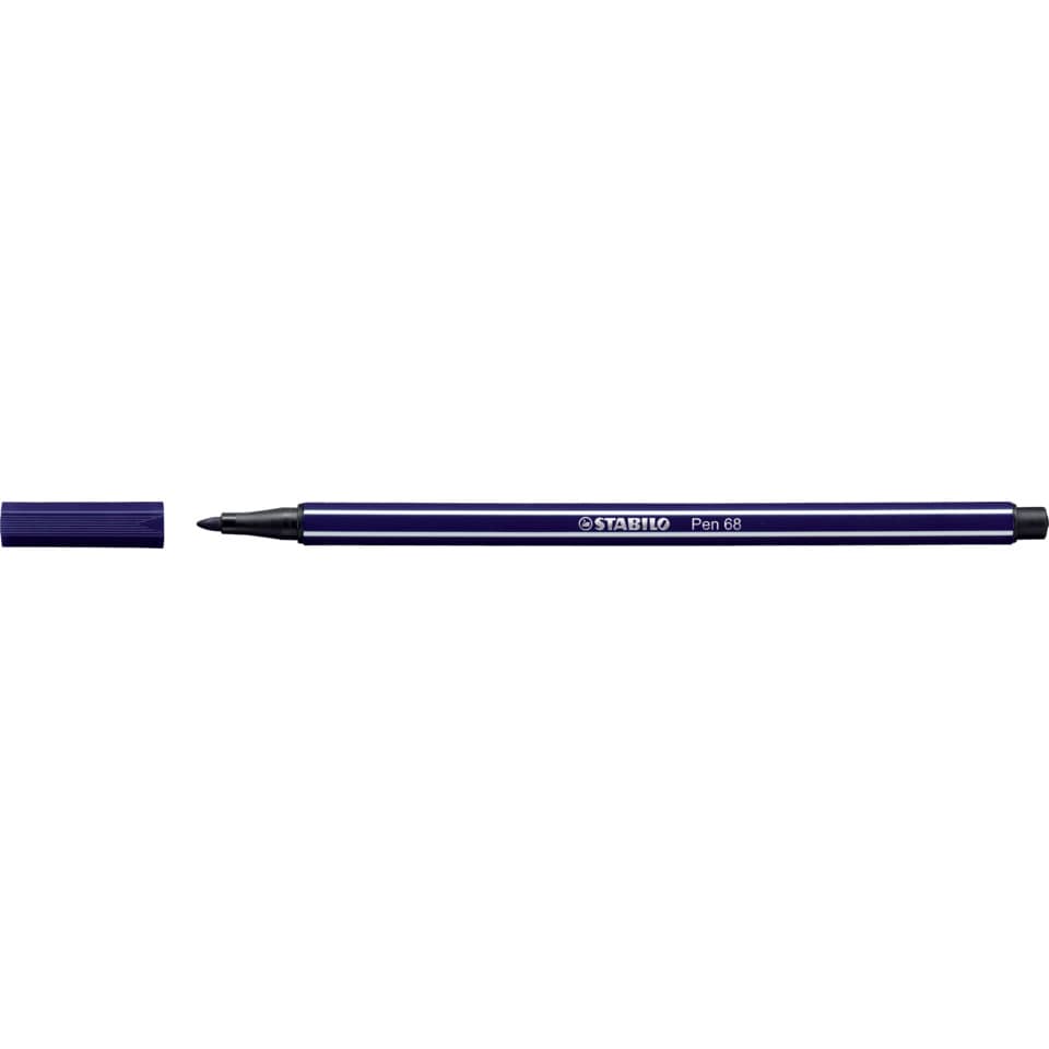 STABILO Filzstift Fasermaler Pen 68,  1mm, 68/22, Farbe: preußisch blau