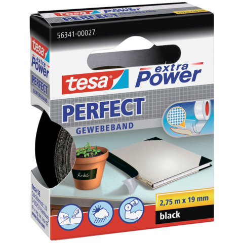 TESA Gewebeklebeband tesa® extra Power Gewebeband, 2,75mx19mm, schwarz