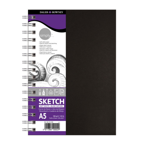 DALER ROWNEY Skizzenbuch, A5, 100g/m², 54 Blatt