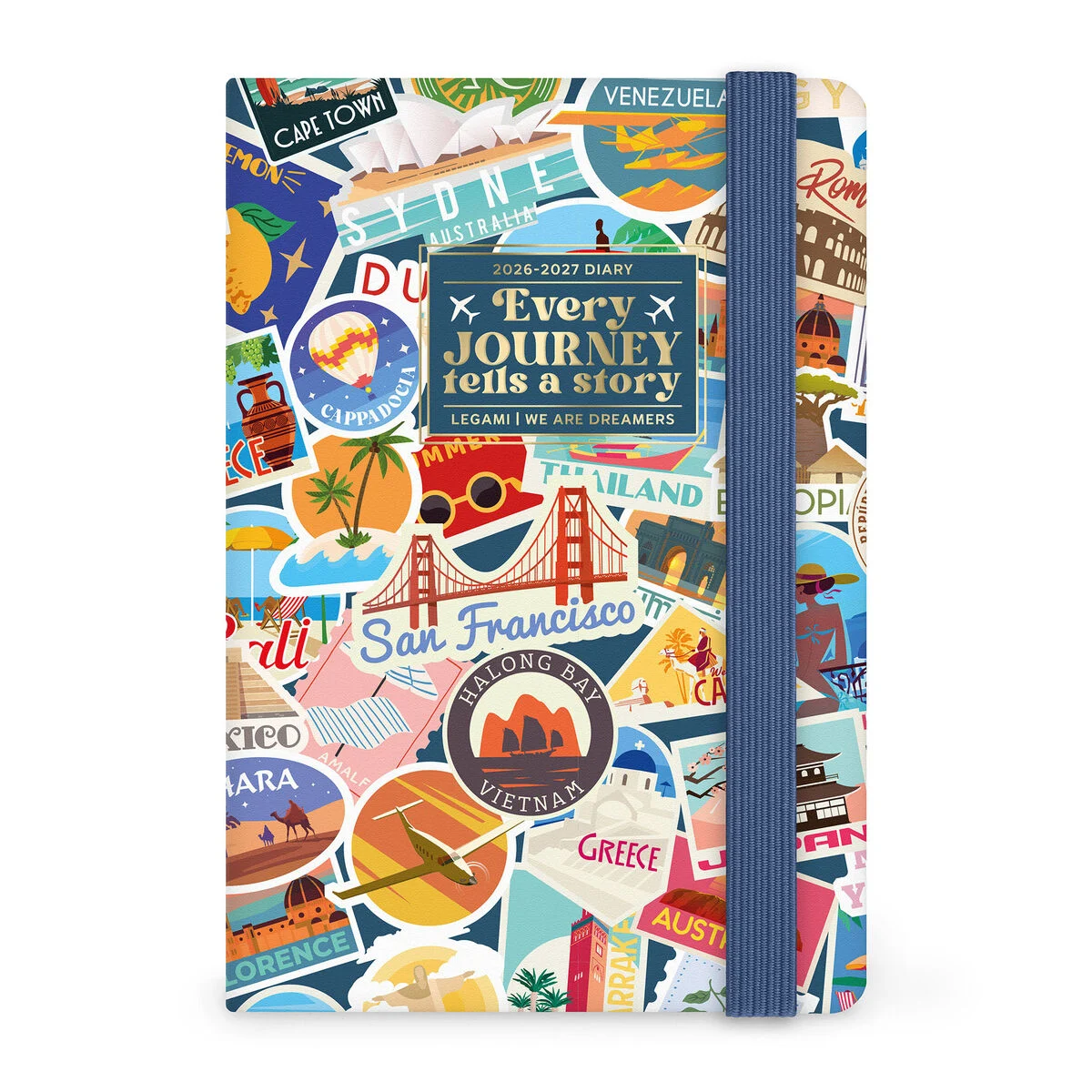 Legami 16-Monats Wochenplaner 2027 - Travel stickers - Small