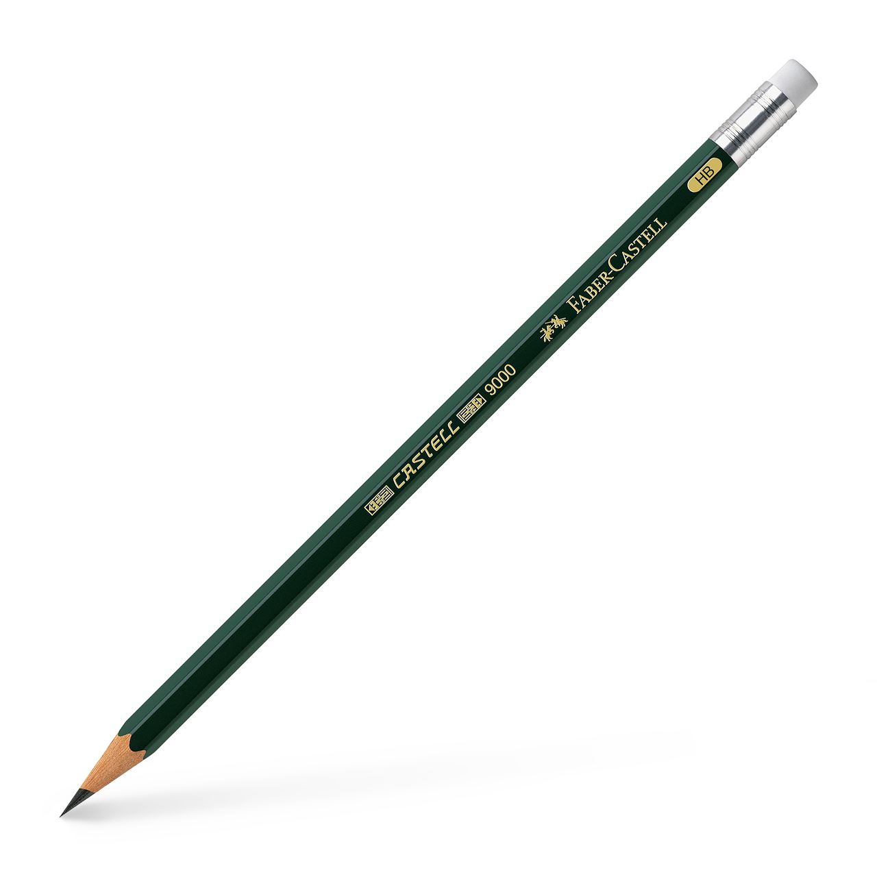 Faber-Castell Bleistift - Castell 9000 mit Radierer - Härtegrad HB
