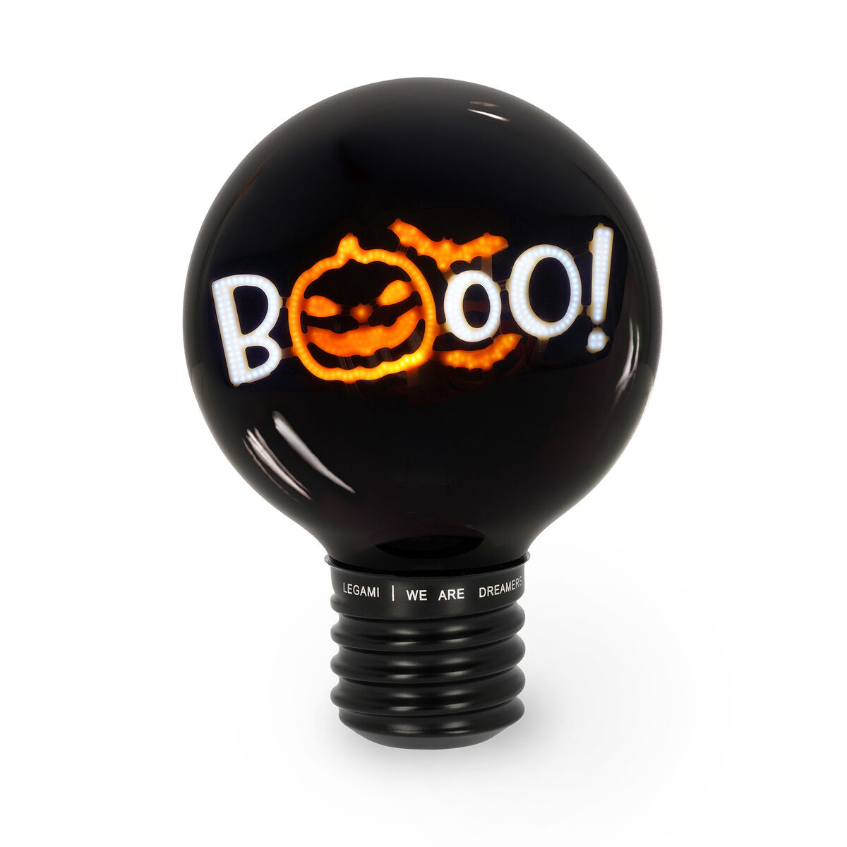 Legami Deko-Tischlampe in Glühbirnenform - Pumpkin Booo - Bulb Fiction XL - Halloween