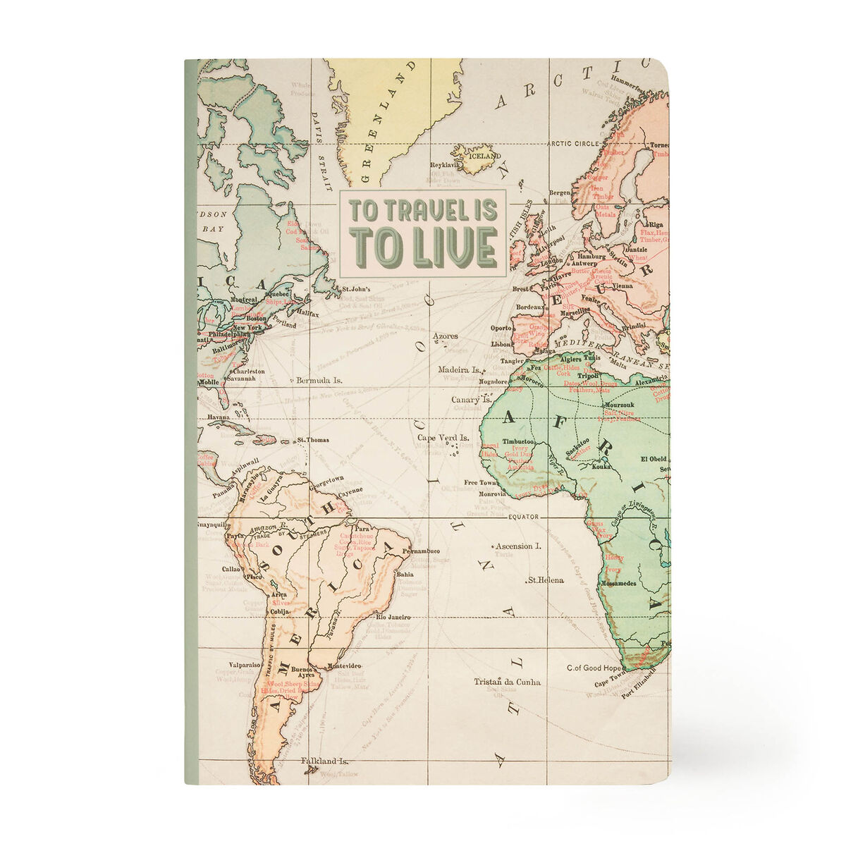 Legami Liniertes A5 Notizbuch mit illustriertem Hardcover, Motiv: Travel