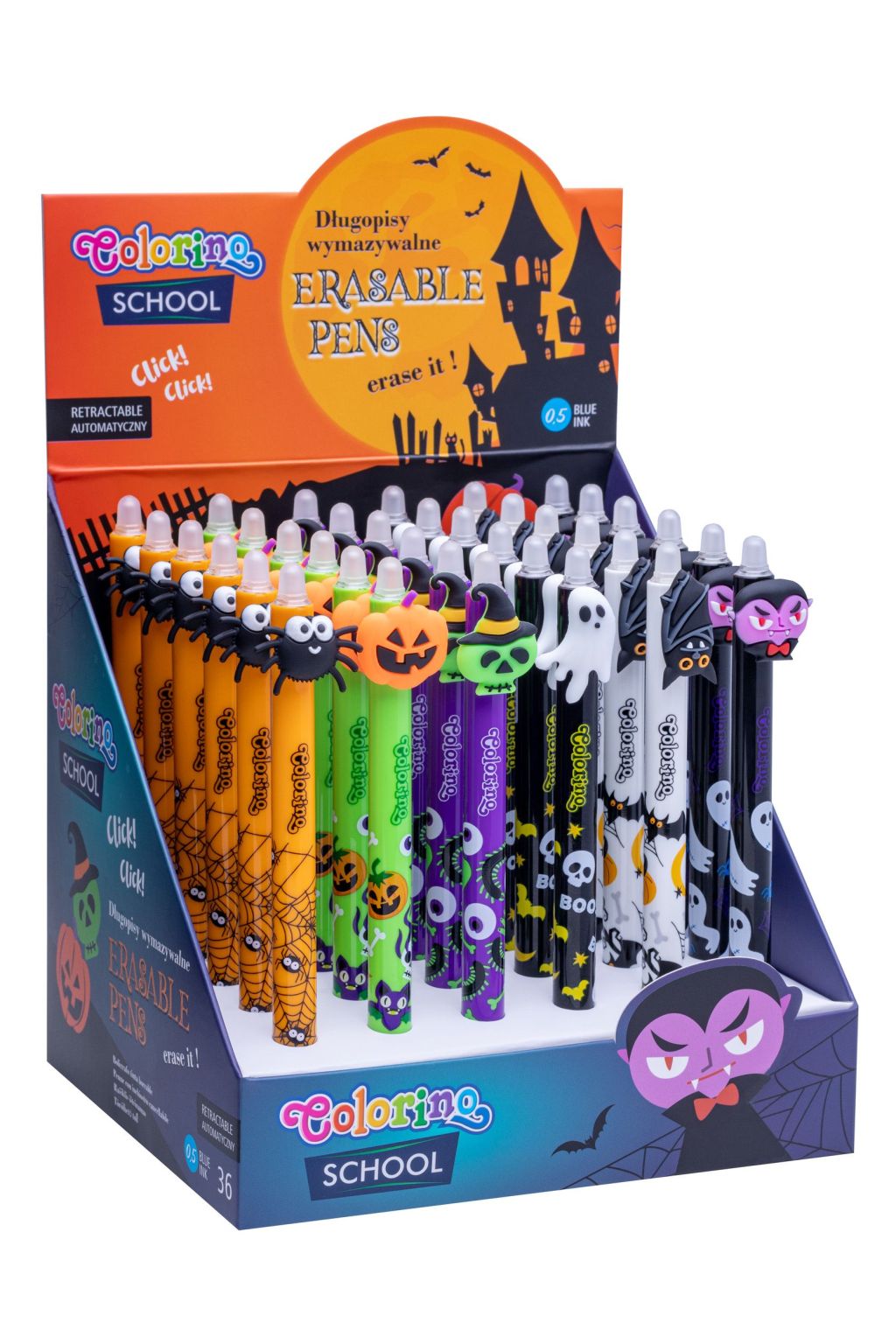Colorino Halloween - radierbare Gelstifte - blau - sortierte Abnahme