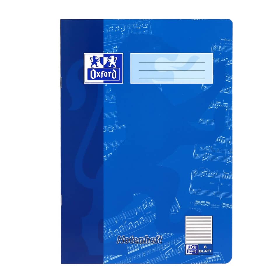 Oxford Notenheft, A4, 90g/m², 8 Blatt, Lin.14