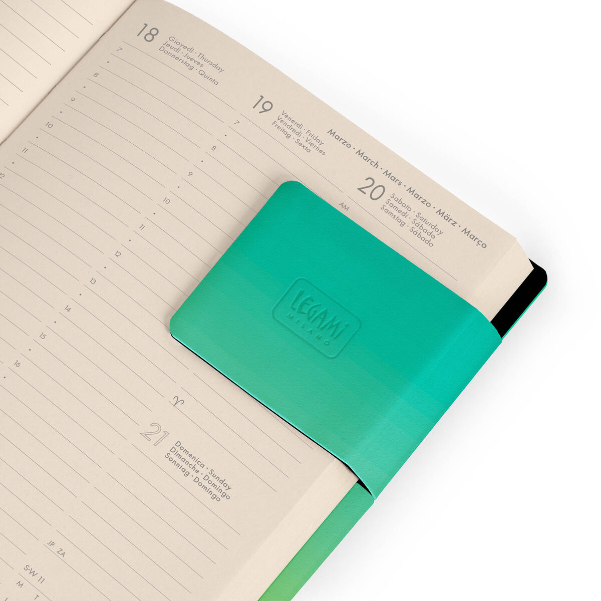 12-Month Medium Weekly Diary 2027 - Shades of Green