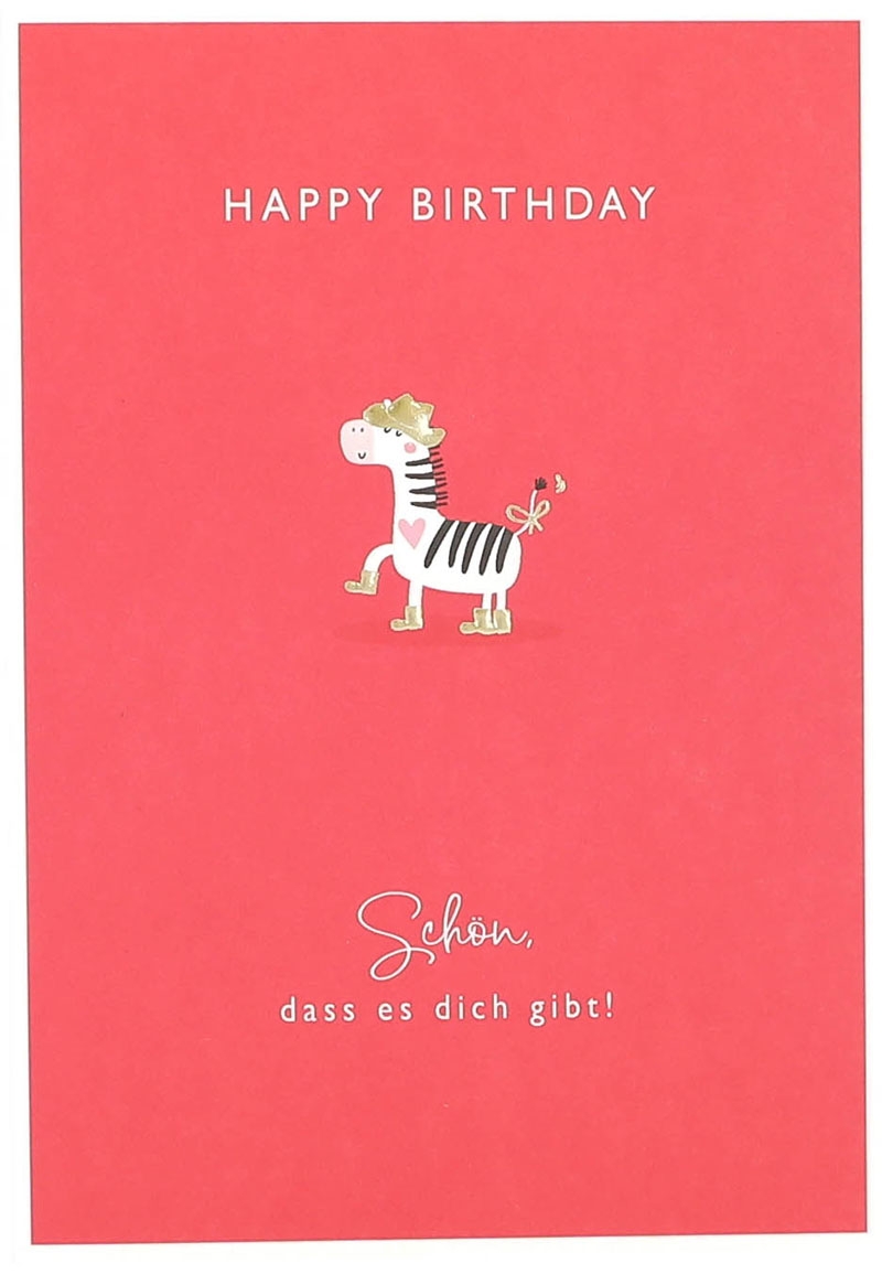 Besonders schön Klappkarte mit Naturpapier-Umschlag - 023 - "Happy Birthday Schöne, dass es dich gibt."