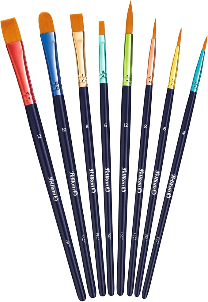 Pelikan Pinselset Premium PI8/PB, 8 Stück sortiert