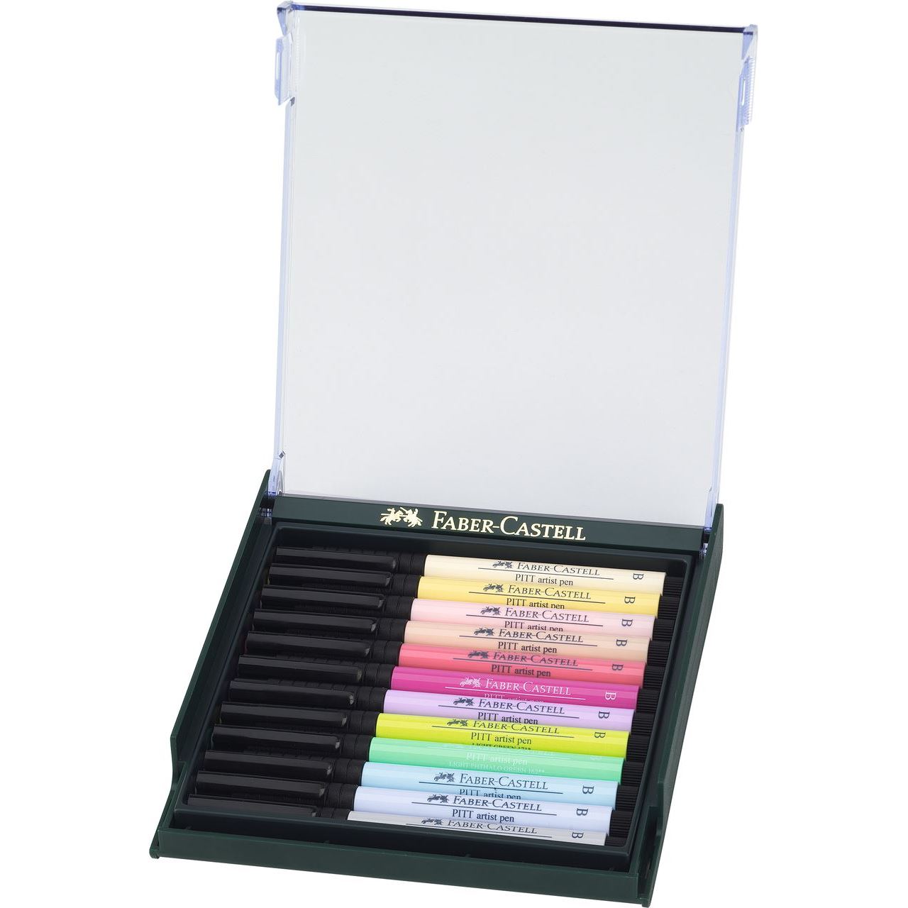 Faber-Castell Tuschestift - Pitt Artist Pen Brush - 12er-Etui - Pastelltöne