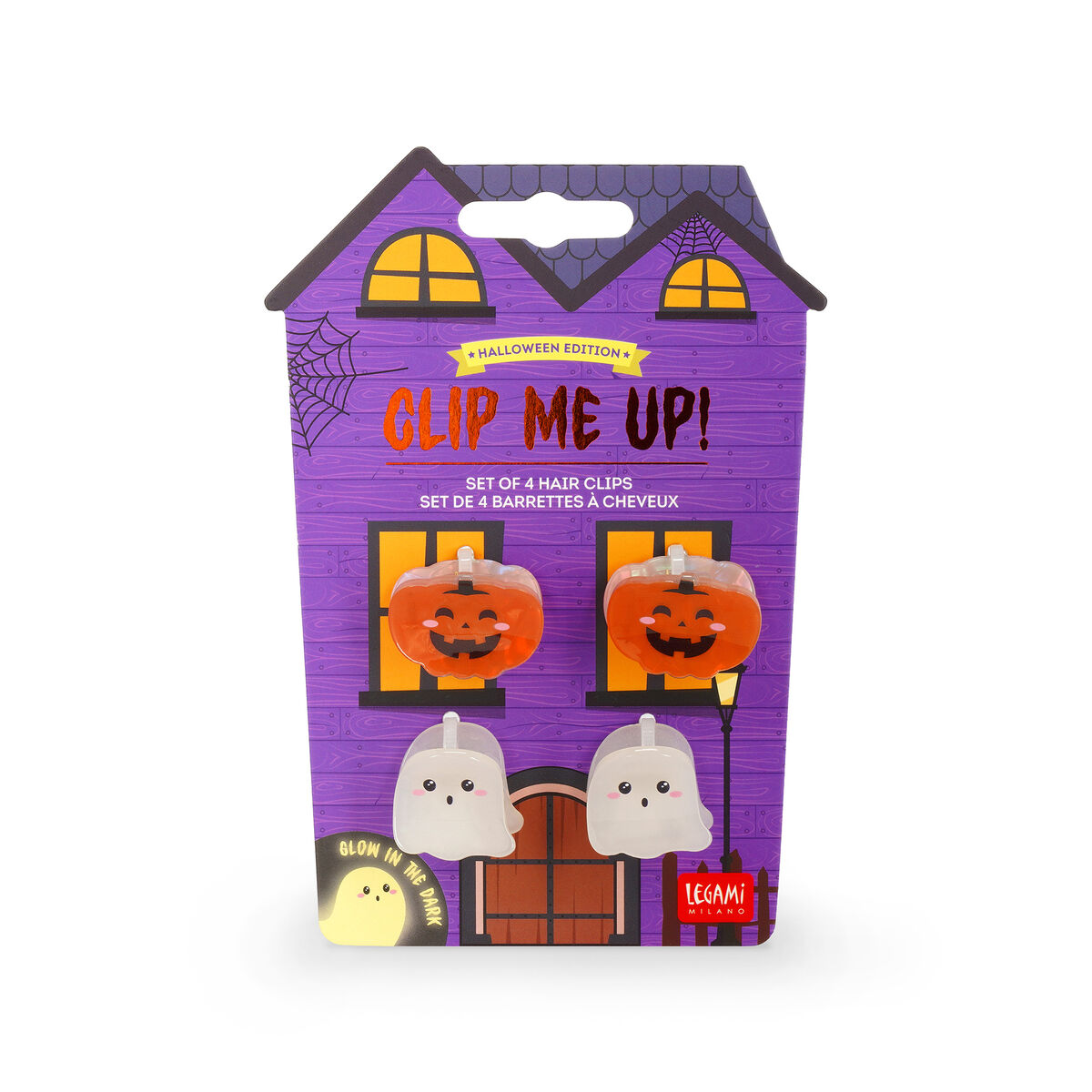 Legami Set mit 4 Mini-Haarclips - Clip Me Up! - Halloween