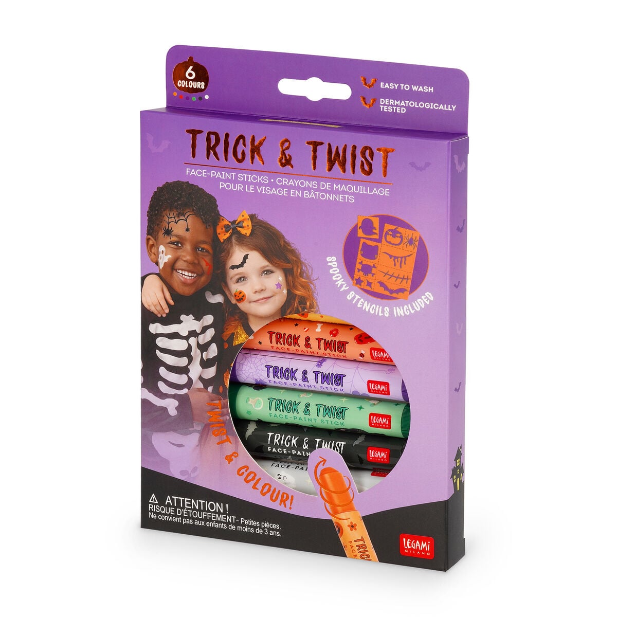 Legami Set mit 6 Schminkstiften - Trick & Twist - Halloween