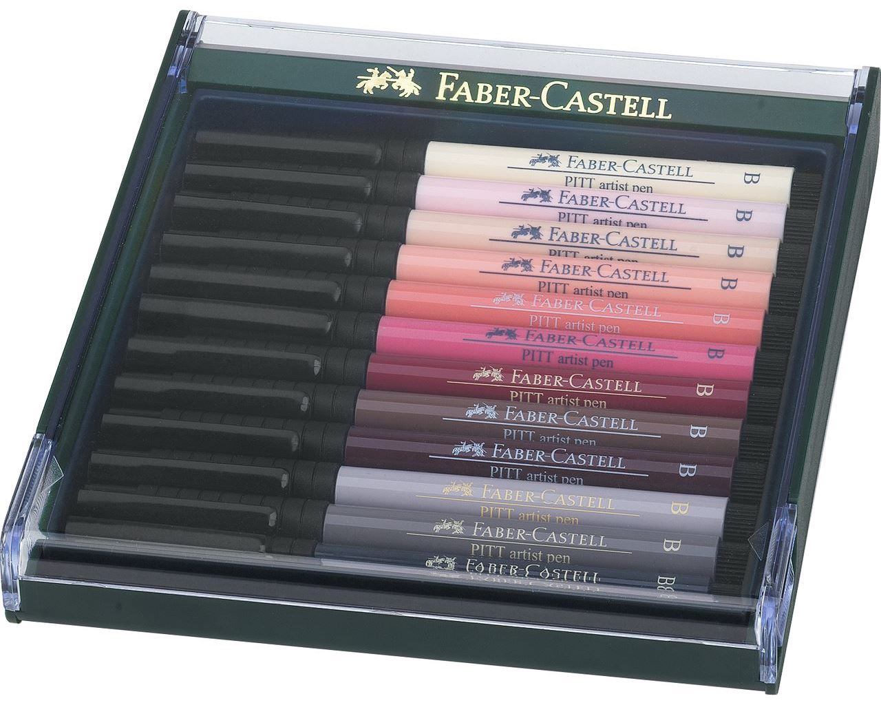 Faber-Castell Tuschestift - Pitt Artist Pen Brush - 12er-Etui - Portraitfarben
