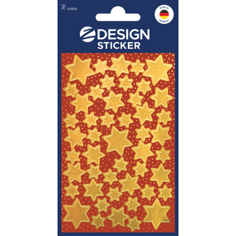 Avery Zweckform 52806 Weihnachtssticker Sterne - 96 Stück - Gold