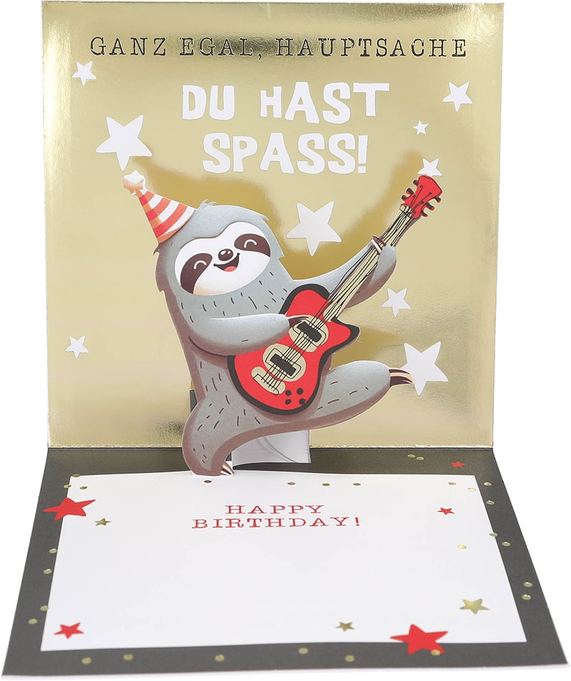 Musik Pop-Up Karte 041 - Zum Geburtstag feiern wie ein Rockstar...