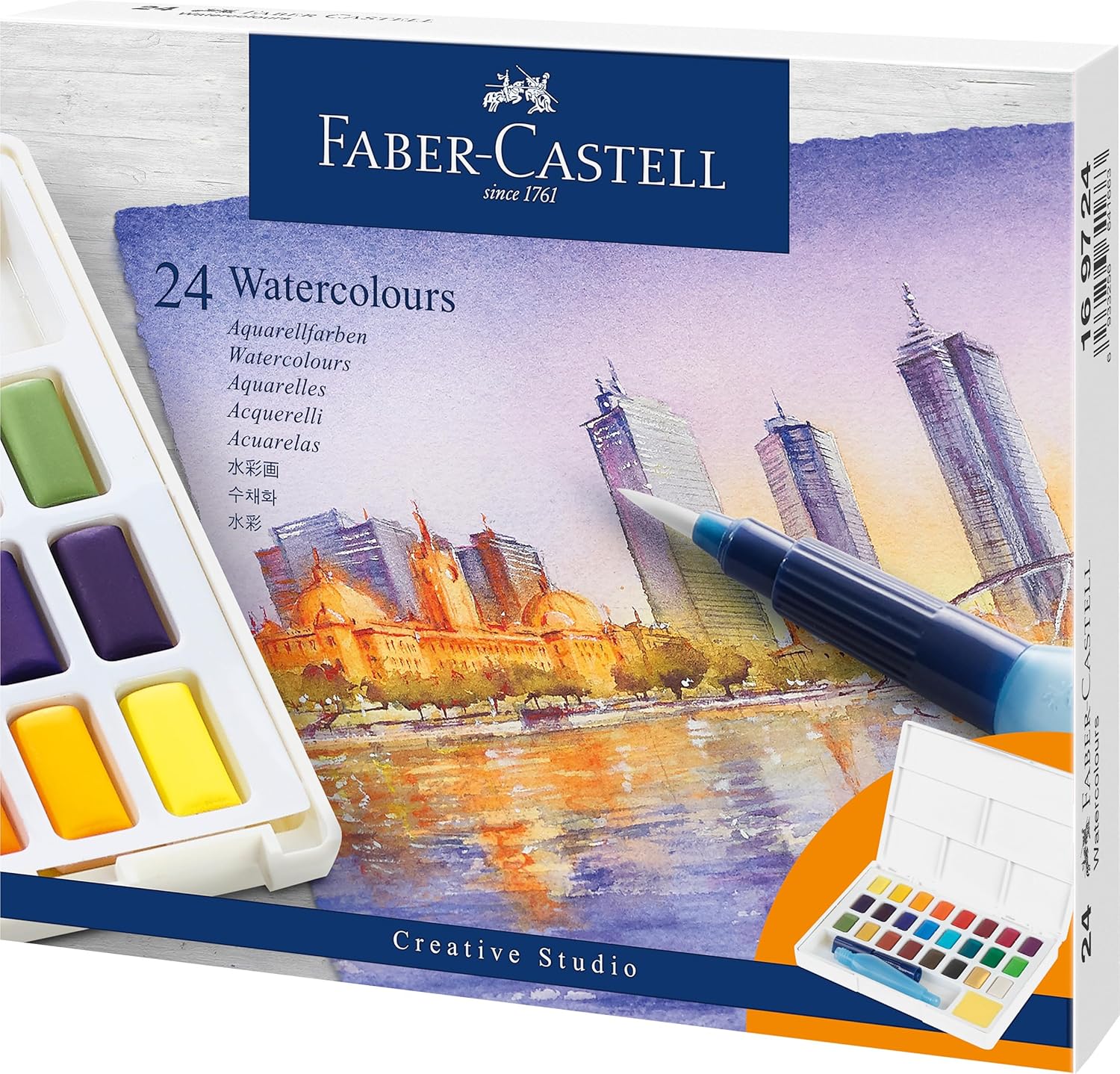 FABER-CASTELL Aquarellfarben in Näpfchen (24er-Etui)