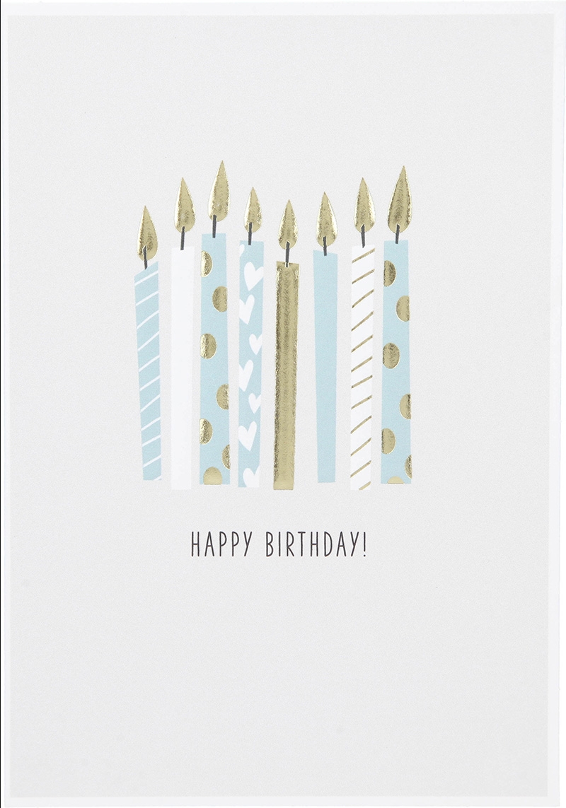 Besonders schön Klappkarte mit Naturpapier-Umschlag - 008 - "HAPPY BIRTHDAY!"