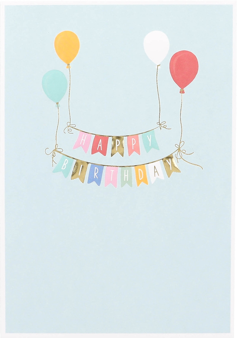 Besonders schön Klappkarte mit Naturpapier-Umschlag - 014 - "Happy Birthday"