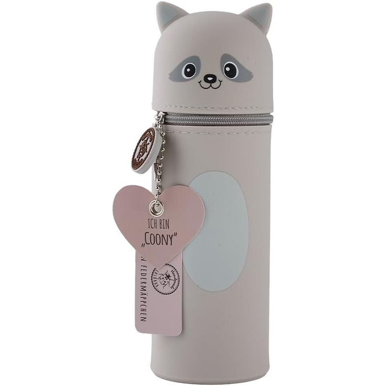 Lulubug Silikon - Federmäppchen - Motiv: Waschbär